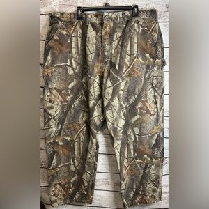 Vintage Carhartt Realtree Hardwood Camo 44x30 Dungaree Fit Carpenter Pants B158
